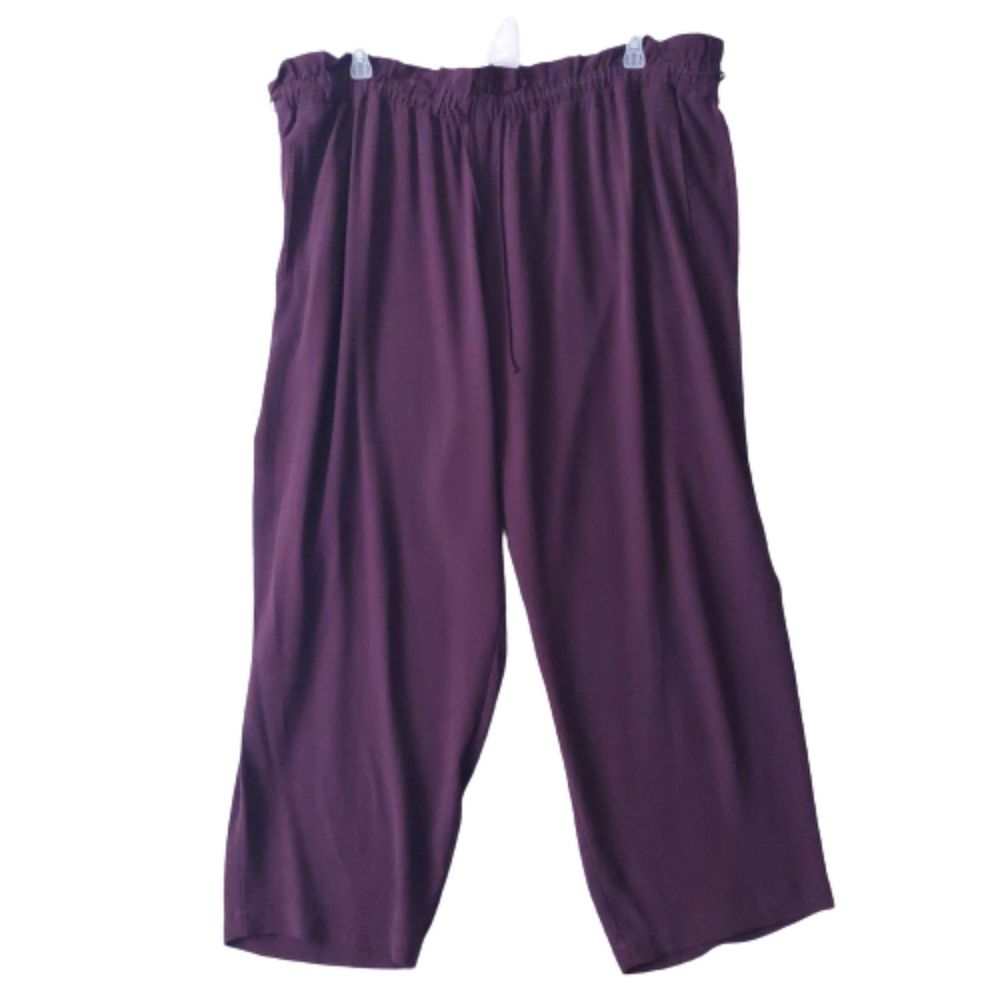 Eileen Fisher Pants Cassis Plum Straight Tencel Crepe Pants Women's Sz 2x NWT